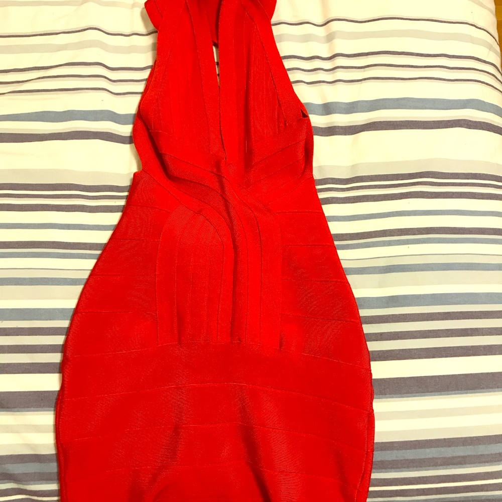 Red Bodycon Bandage Shape Halter Dress size S/4